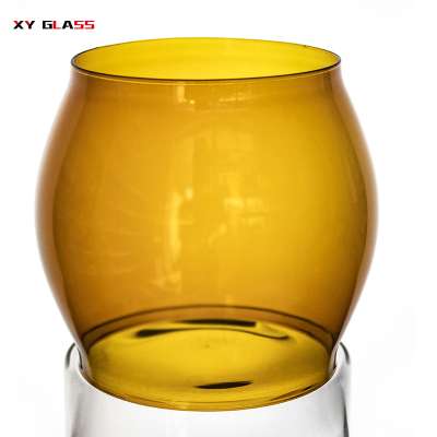 smooth surface colourful table ball shaped cooking glass lampshade