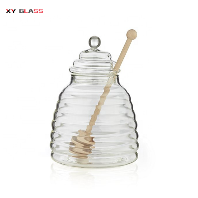 reusable for honey borosilicate glass bee shaped honey jar