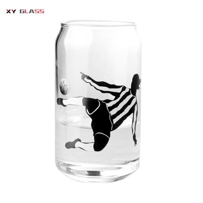 unique classical Customize design tin shaped beer borosilicate glass cup