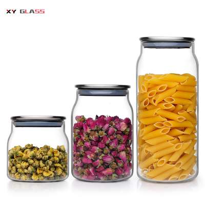 Handmade borosilicate cooking glass tea coffee sugar canister