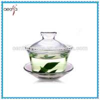 borosilicate clear tea cups and lid saucers cheap