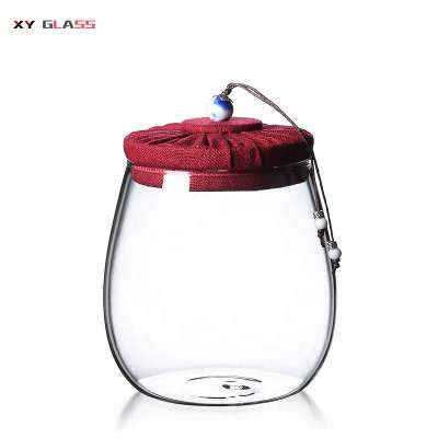 Promotion exquisite handmade borosilicate glass round jar