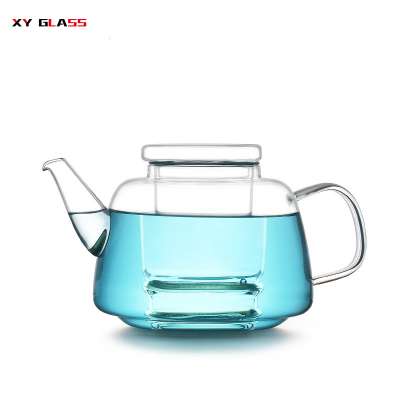 Hot sale handblown direct fire with strainer cooking glass teapot