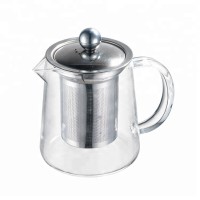 Heat Resistant Borosilicate Pyrex Glass Teapot With Stainless Steel Infuser